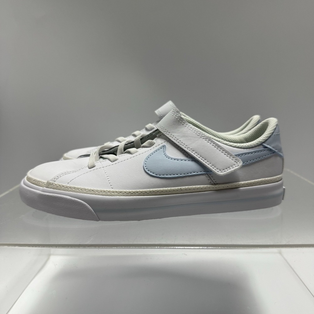 Brand New Nike Court Legacy White Sail Blue DA5381-129 Kids Size 2Y Youth Strap